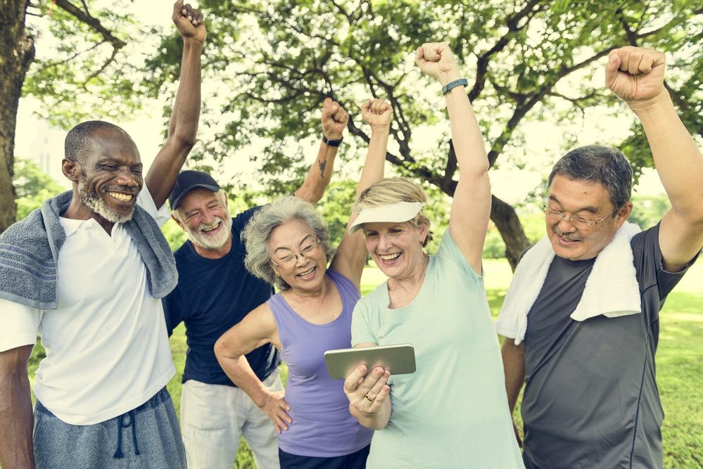 Senior Group Friends Exercise Relax Concept